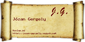 Józan Gergely névjegykártya